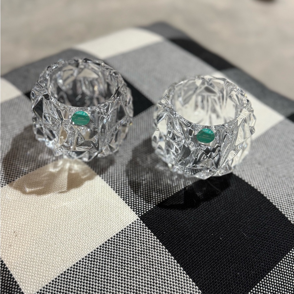 Tiffany & co rock cut votive candle holders nwt